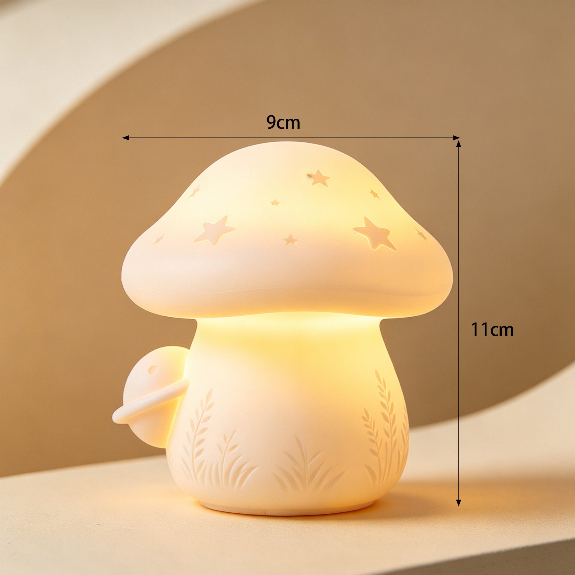 キノコ型のかわいい小夜灯