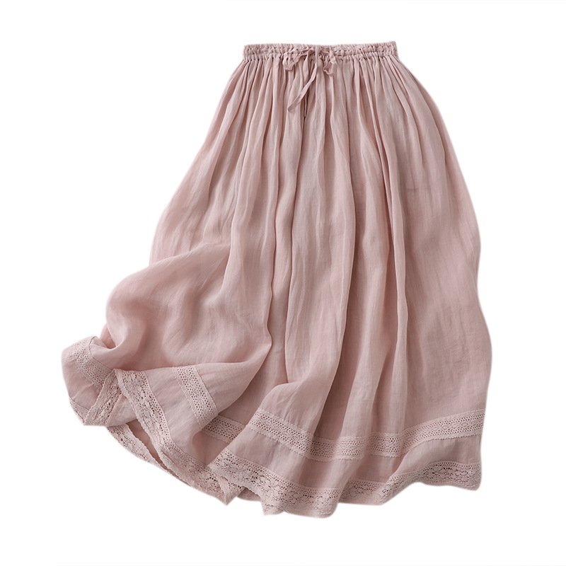 Linen Maxi Skirt with Elastic Waist