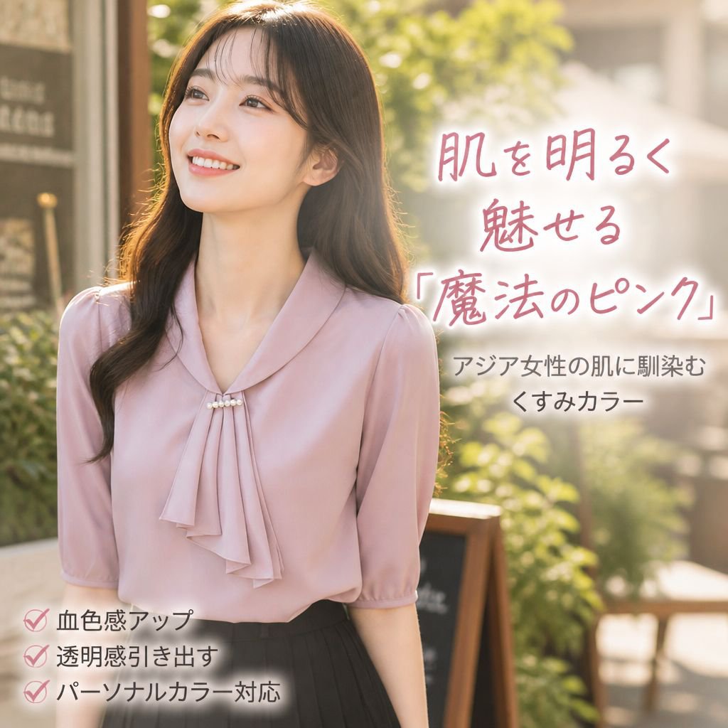 新作シフォンリボンブラウス レディース ピンク