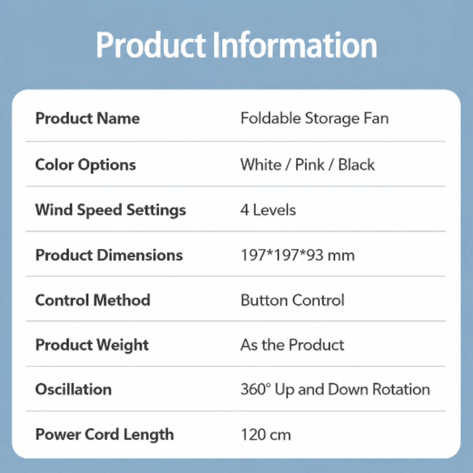 Foldable Portable Mini Fan
