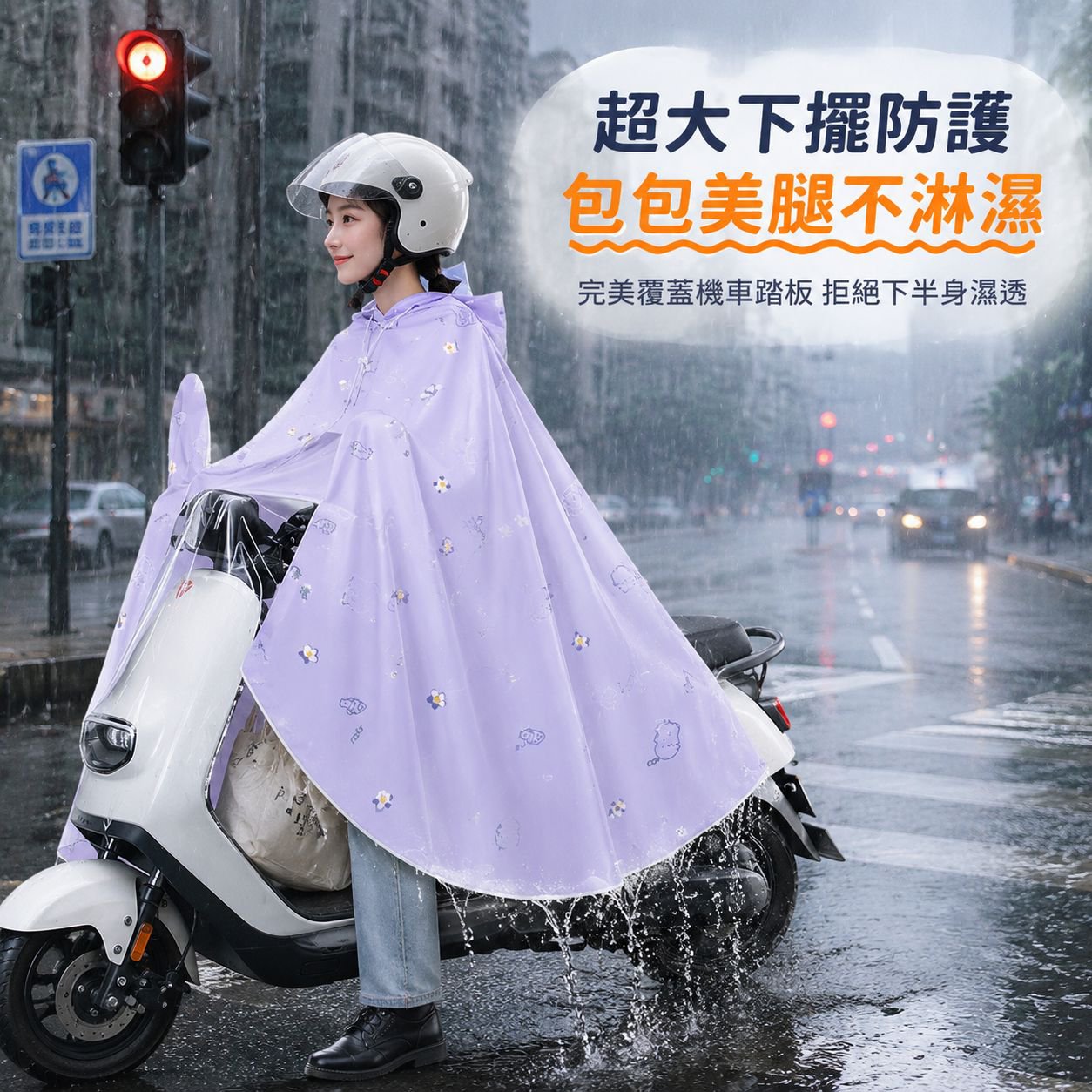 女款長款電動車專用加厚雨衣雨披，暴雨防護全身包裹成人款