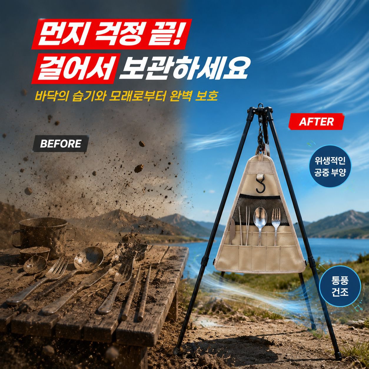 캠핑 야외 삼각 선반 다기능 수납가방