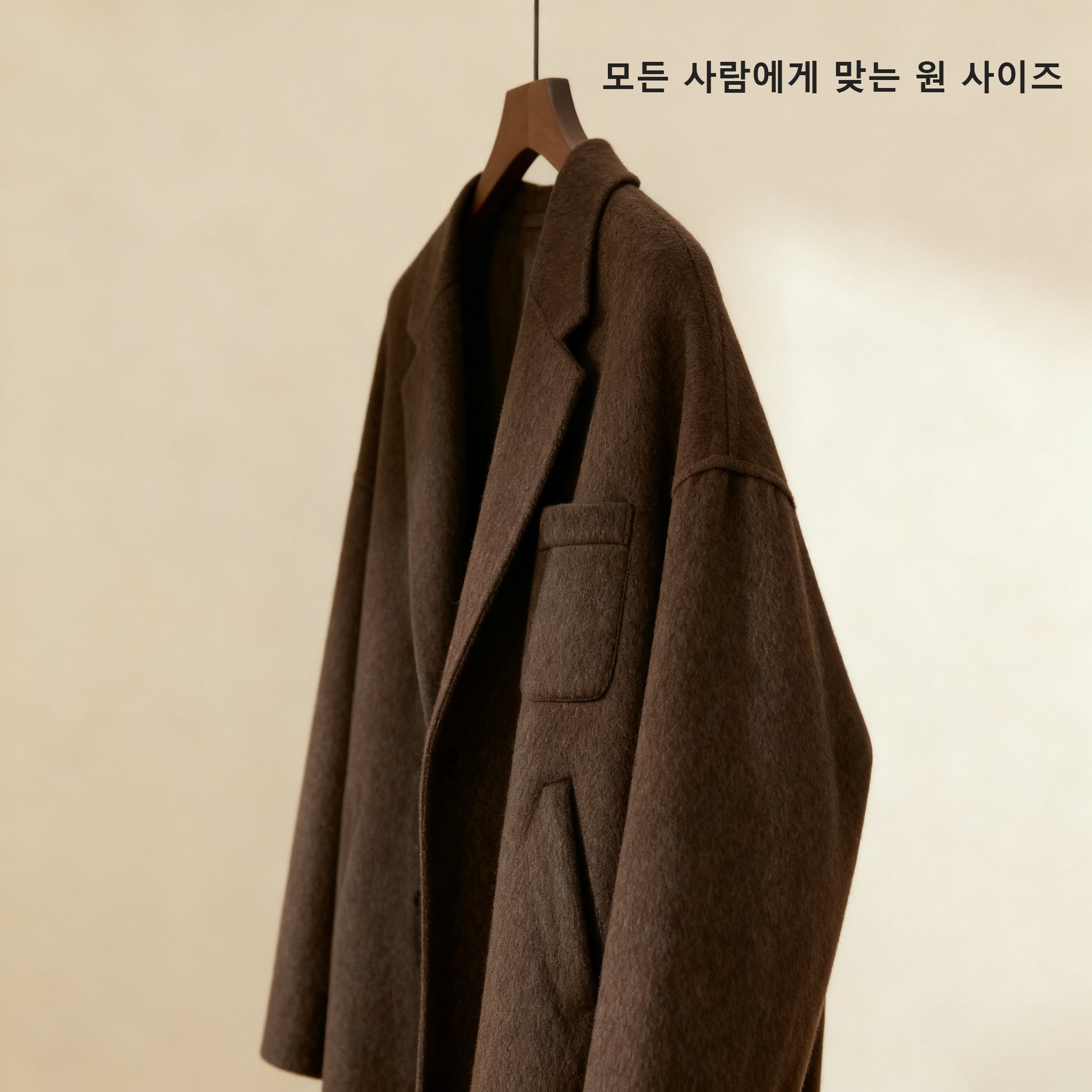 다크 브라운 오버사이즈 자켓 디테일 사진