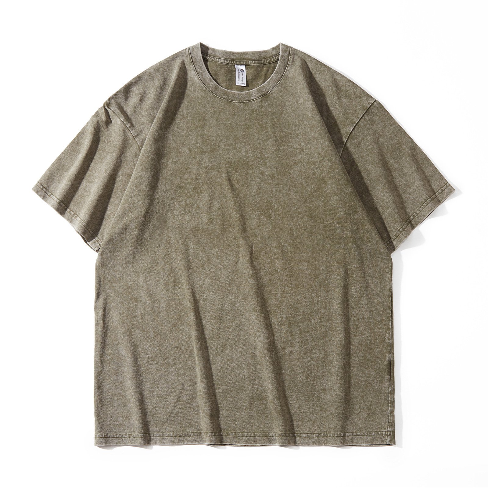 Slimming by 20 pounds American street-style washed vintage heavyweight pure cotton T-shirt