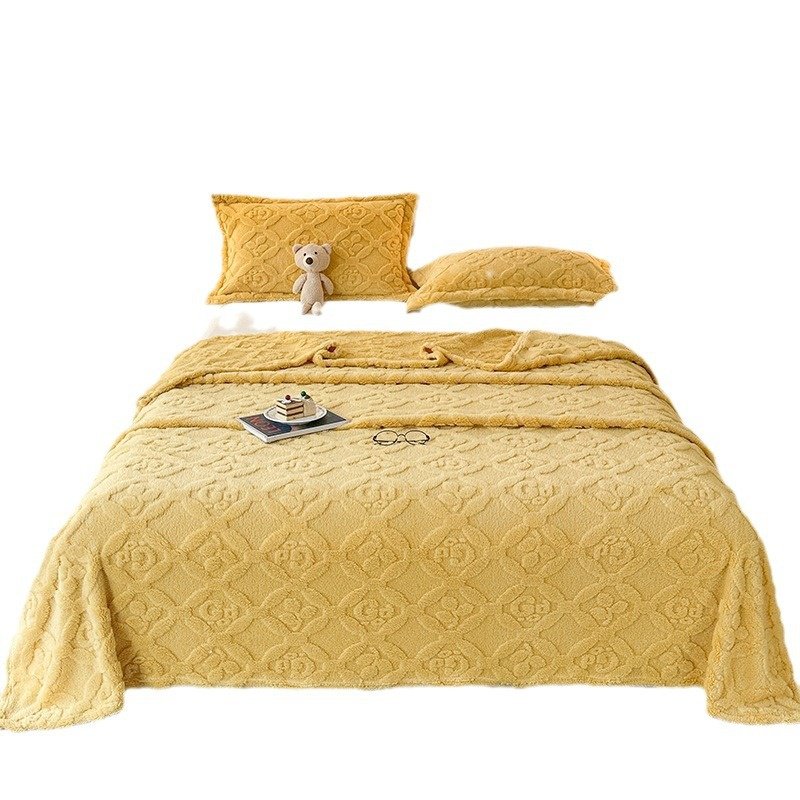 Samt Verdickte Korallenfleece Jacquard Decke Überwurfdecke
