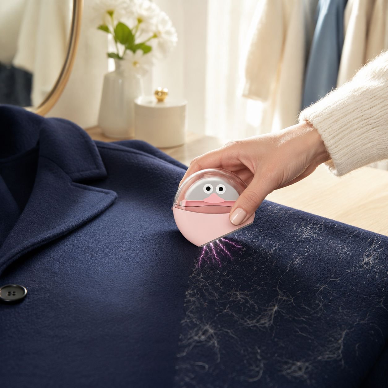 Brosse anti-poils pour vêtements d’animaux, statique, réutilisable