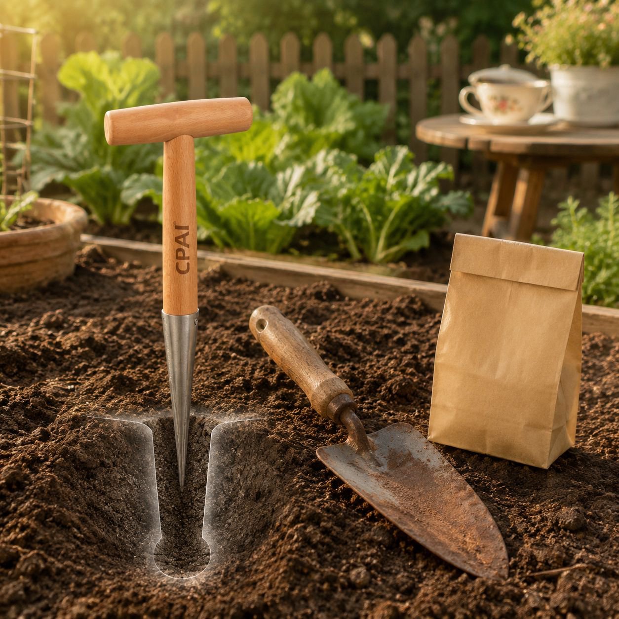 Durable horticulture tool for topdressing and seedling care
