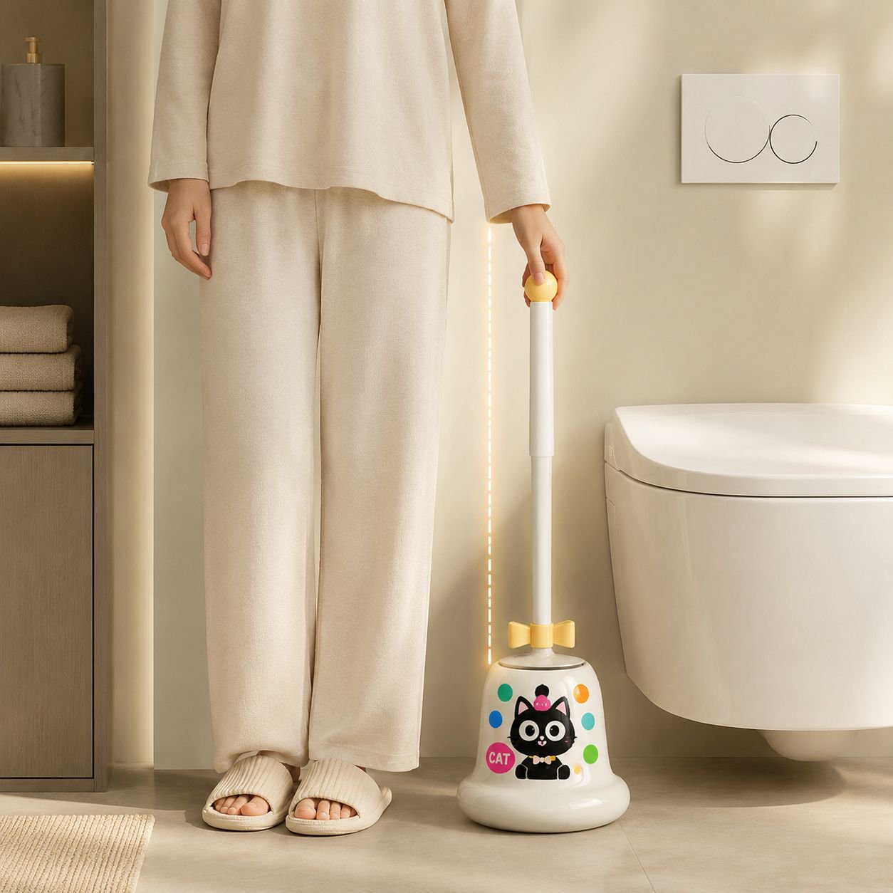 Stehende Toilettenbürste mit langem Stiel und Frischhaltefunktion