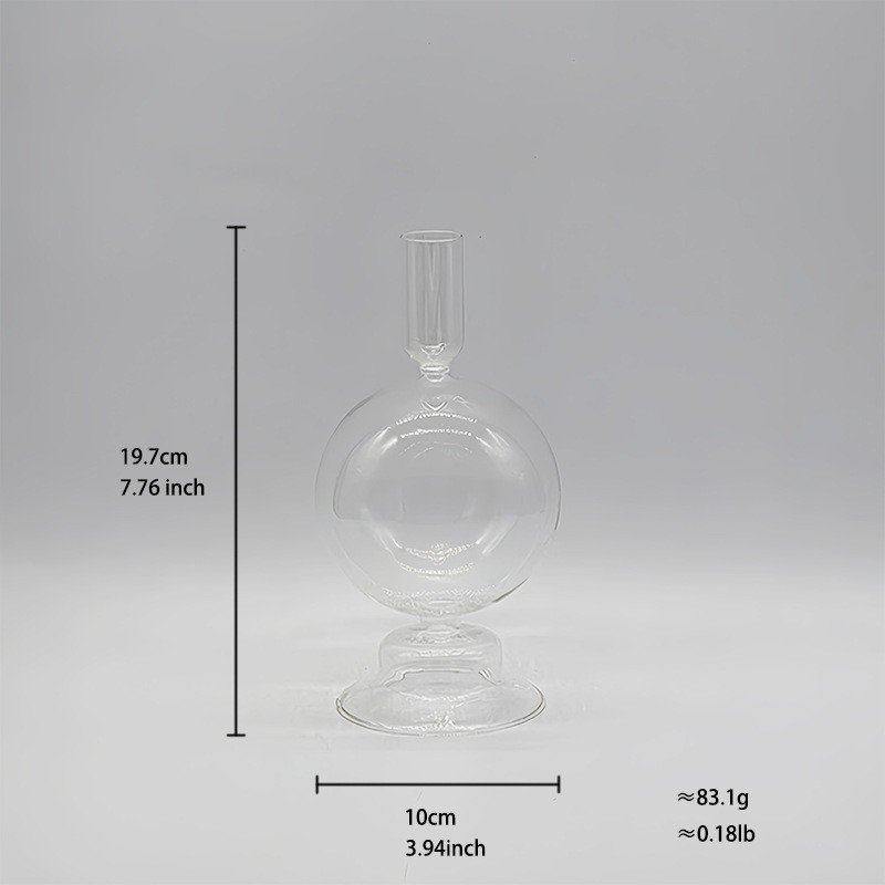 Black Glass Candle Holder, Modern Nordic Home Decoration