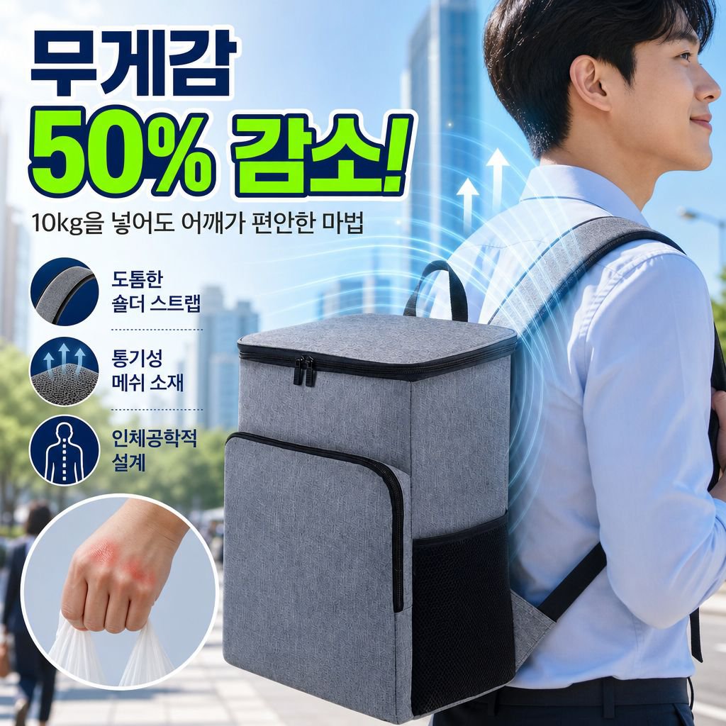 야외용 대용량 아이스 도시락 보온가방 더블포켓