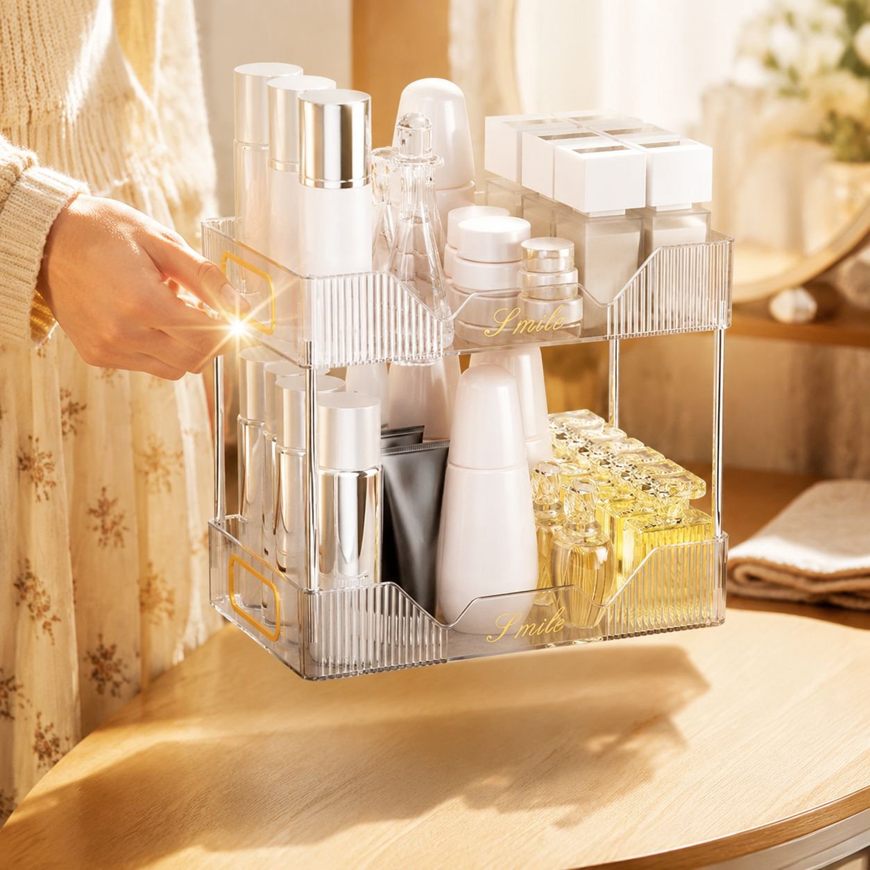 Double Layer Bathroom Sink Cosmetic Organizer