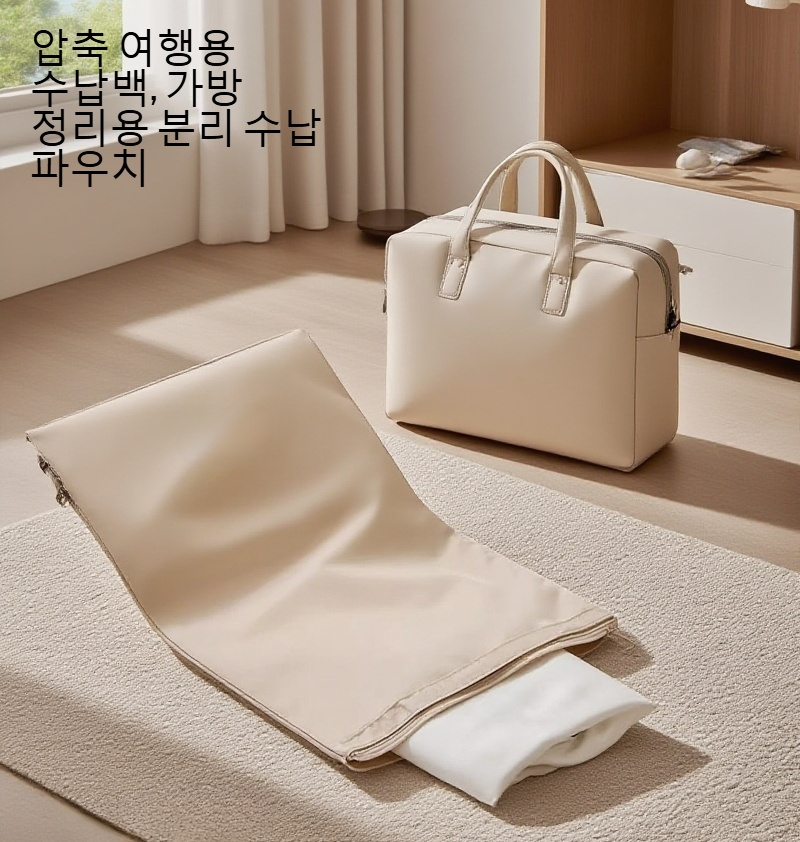 여행용 압축 가방 사용 예시