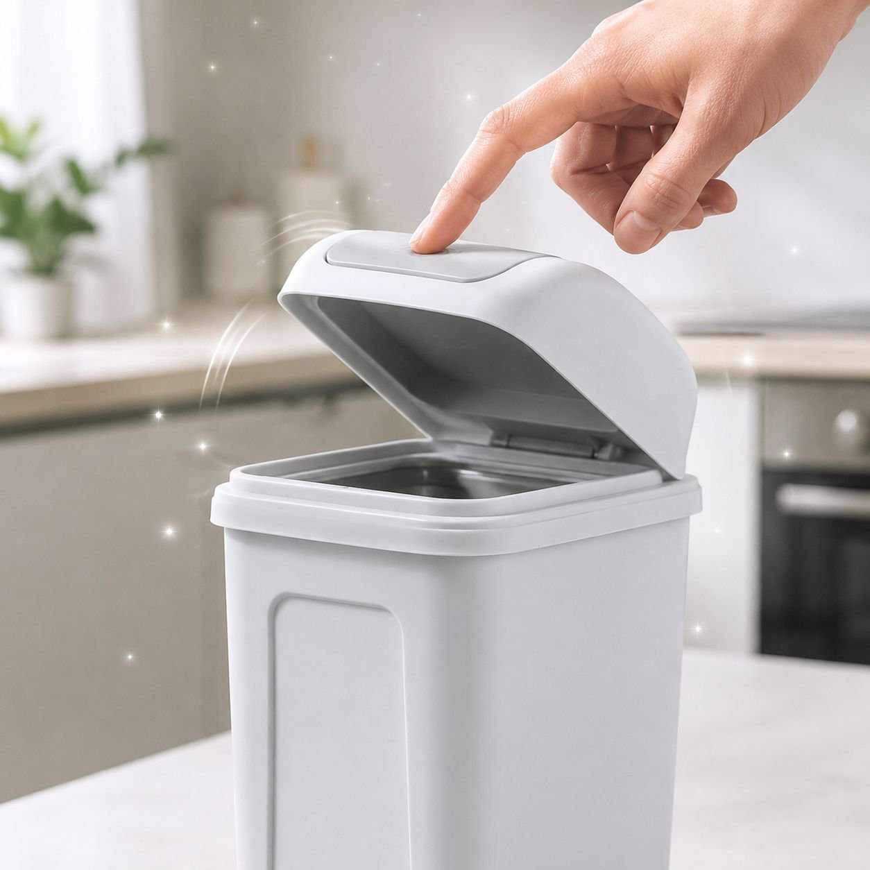Household Trash Can with Handle and Swing Lid Design