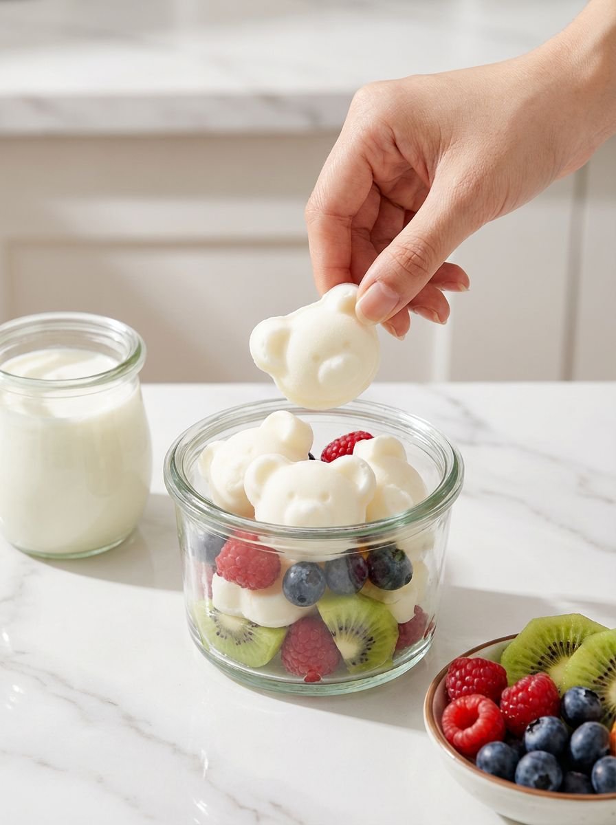 Cartoon Bear Cake Baking Mold showing flexible non-stick design