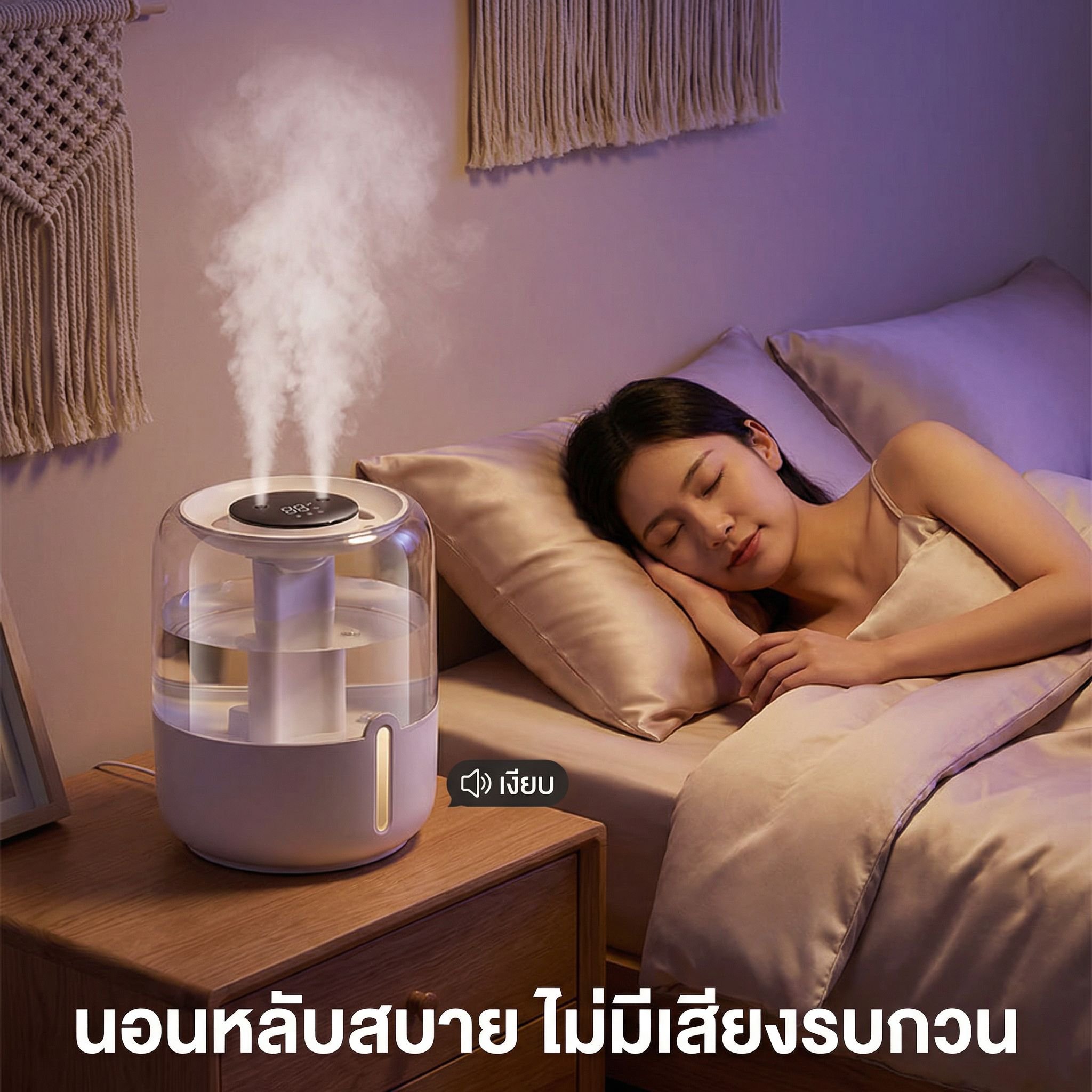 เครื่องเพิ่มความชื้นสำหรับบ้าน กรองอากาศ เงียบ