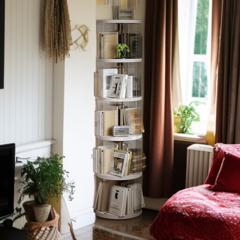 회전 기능을 보여주는 선반 구조