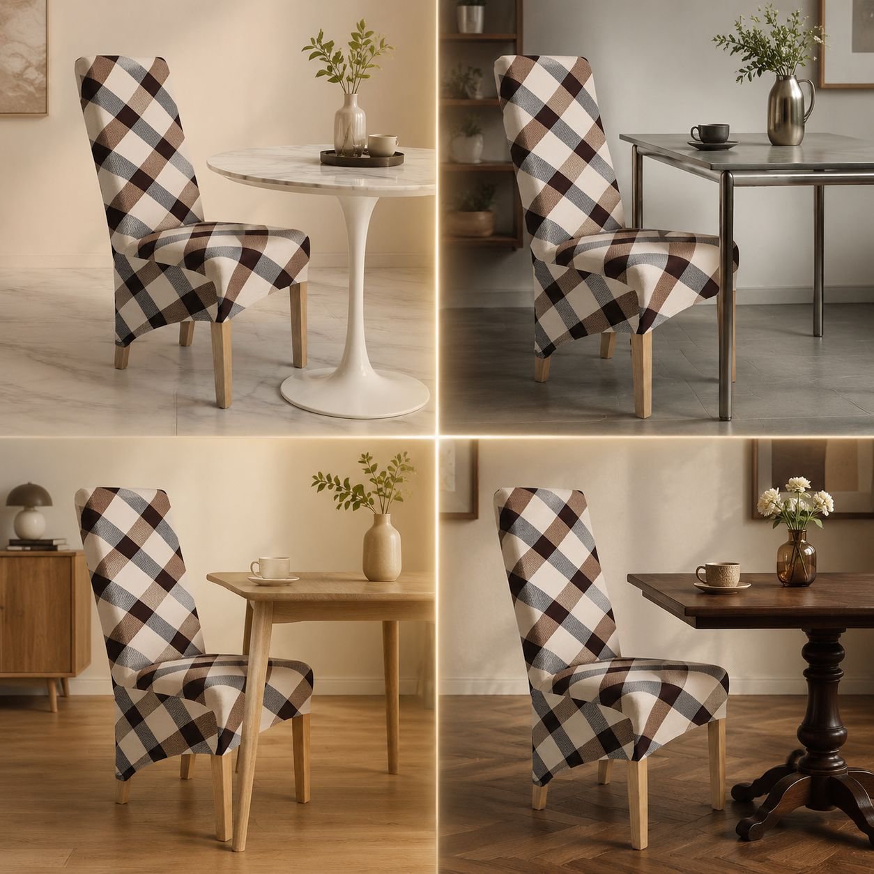 Stretch Printed Slant Chair Cover for Office, Multiple Designs