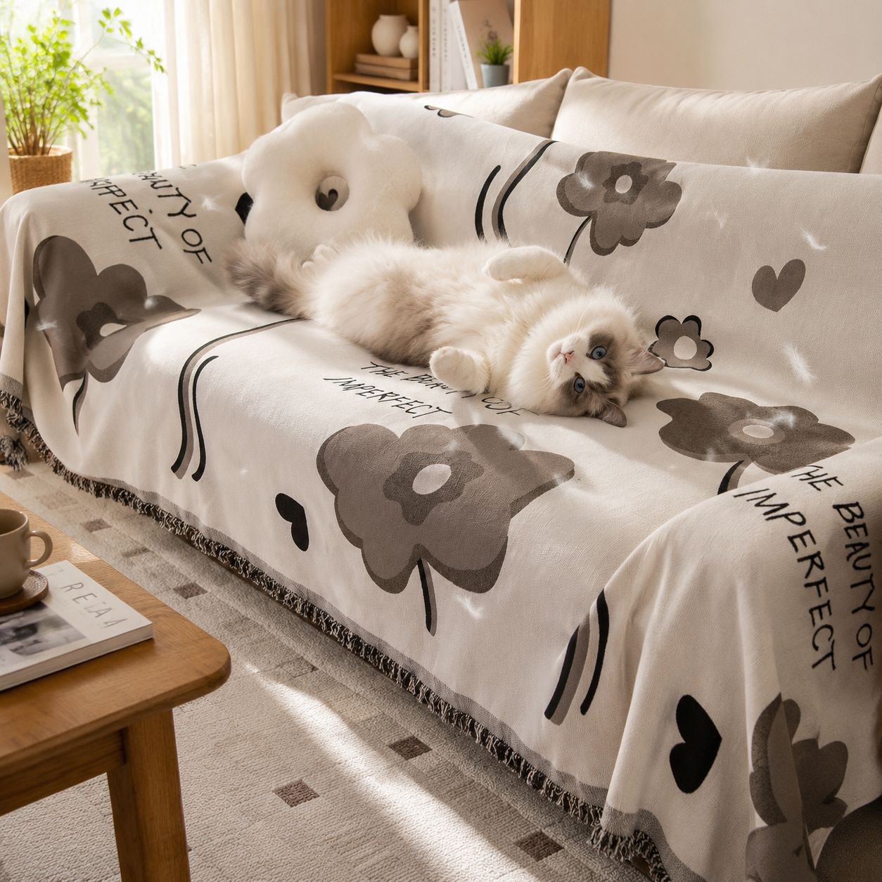 Fitted sofa cover for contemporary furniture