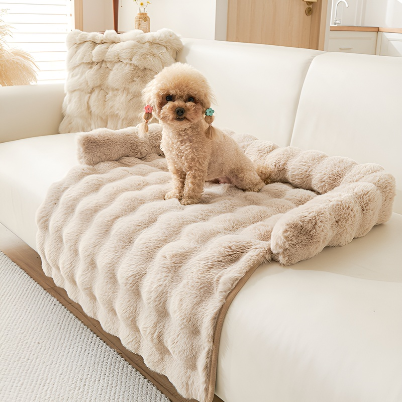 冬用厚手ラビットファー滑り止めペットマット