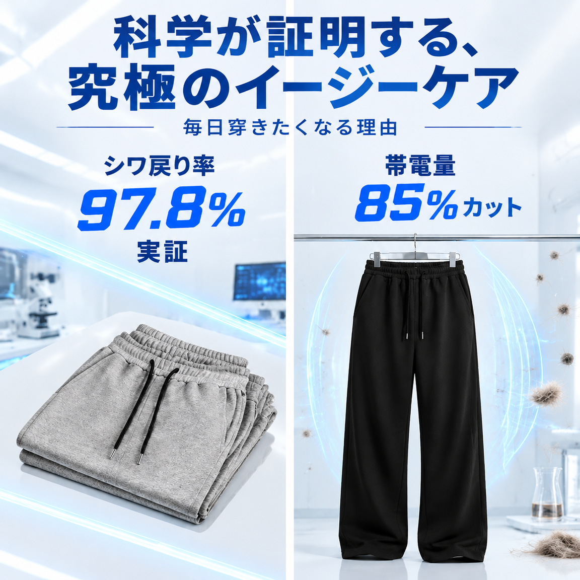 秋冬向けゆったりストレートレッグスウェットパンツ