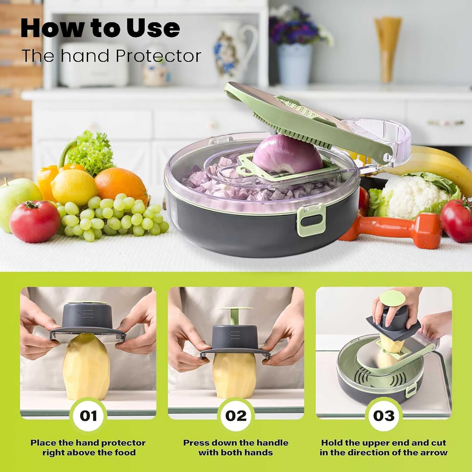 10-in-1 Vegetable Chopper with Drain Basket