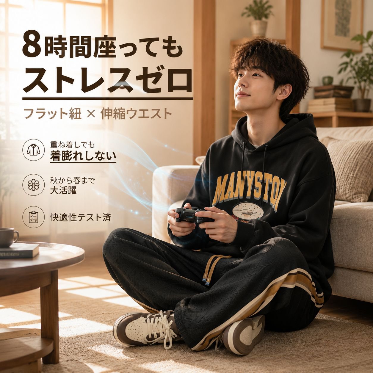 メンズファッションストライプゆったりカジュアルパンツ 春秋冬用