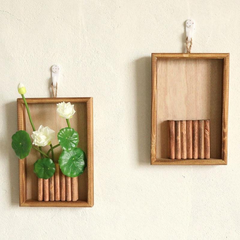 Nordic Solid Wood Photo Frame Wall Hanging for Living Room