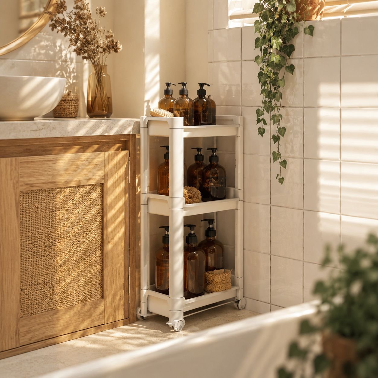 Bathroom Mobile Storage Rack