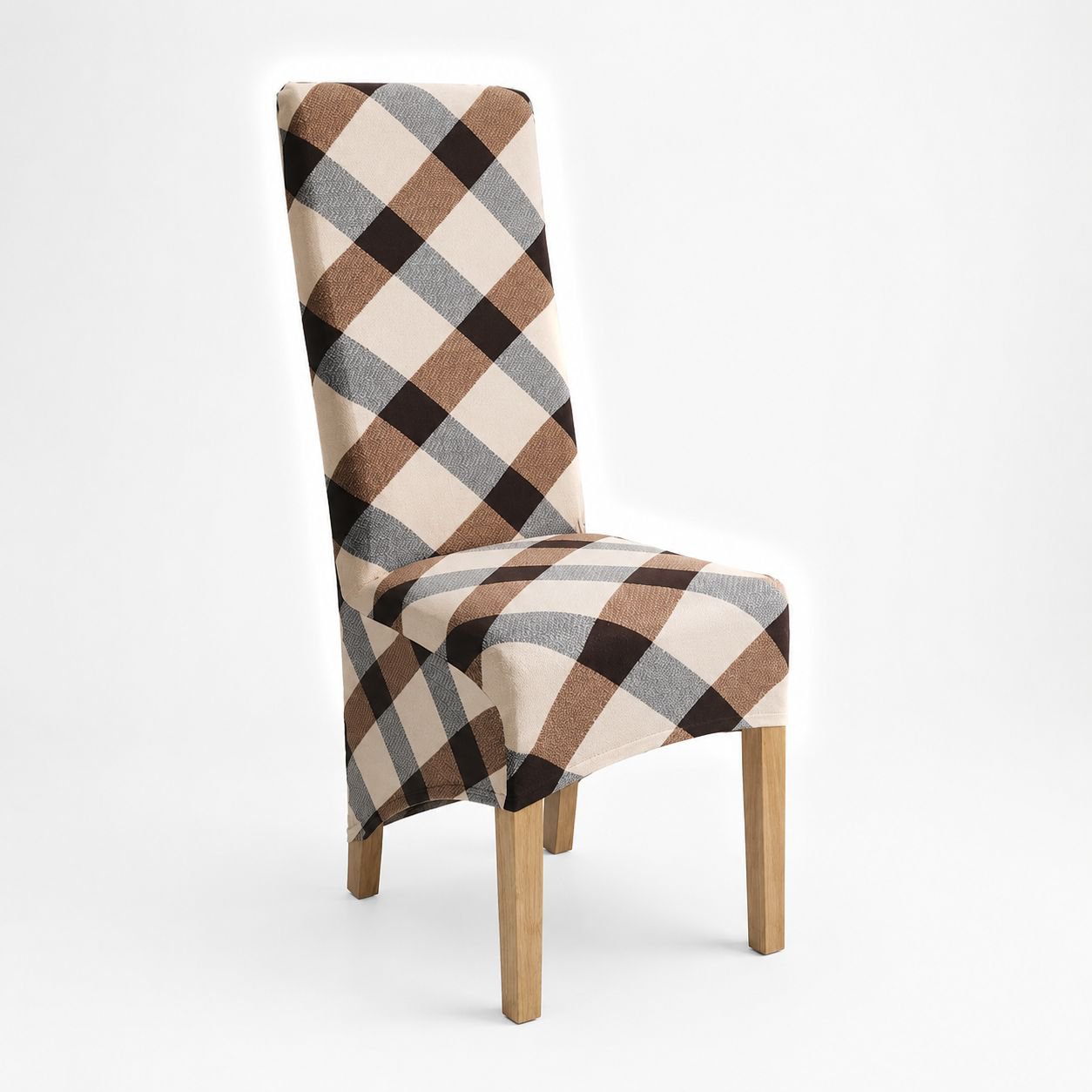 Stretch Printed Slant Chair Cover for Office, Multiple Designs