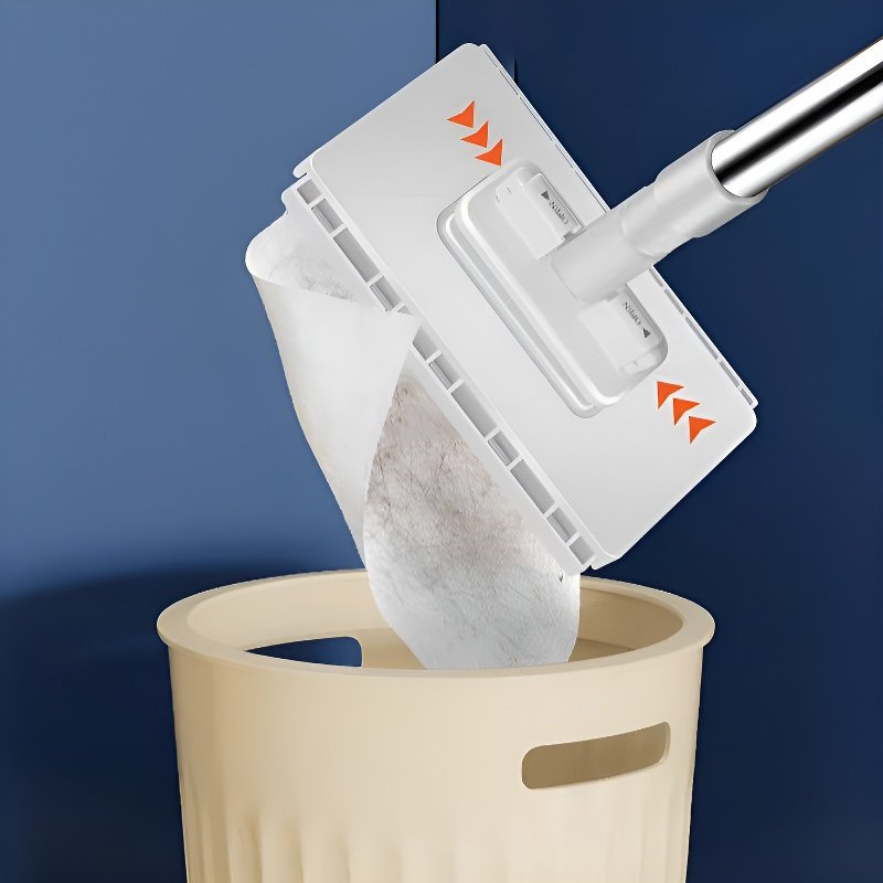 ไม้ถูพื้นอัตโนมัติแบบไม่ต้องใช้มือ พร้อมที่หนีบผ้าขนหนู