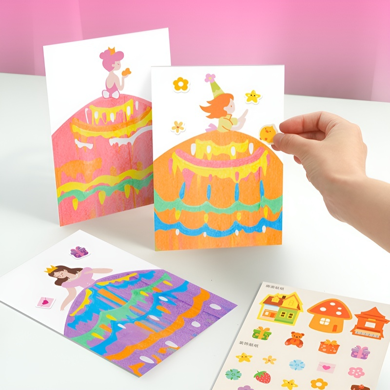 โปสการ์ดวาดมือของเล่นกระดาษทำมือ