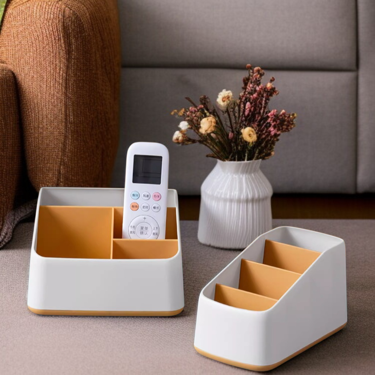 플라스틱 칸막이 리모컨 정리함