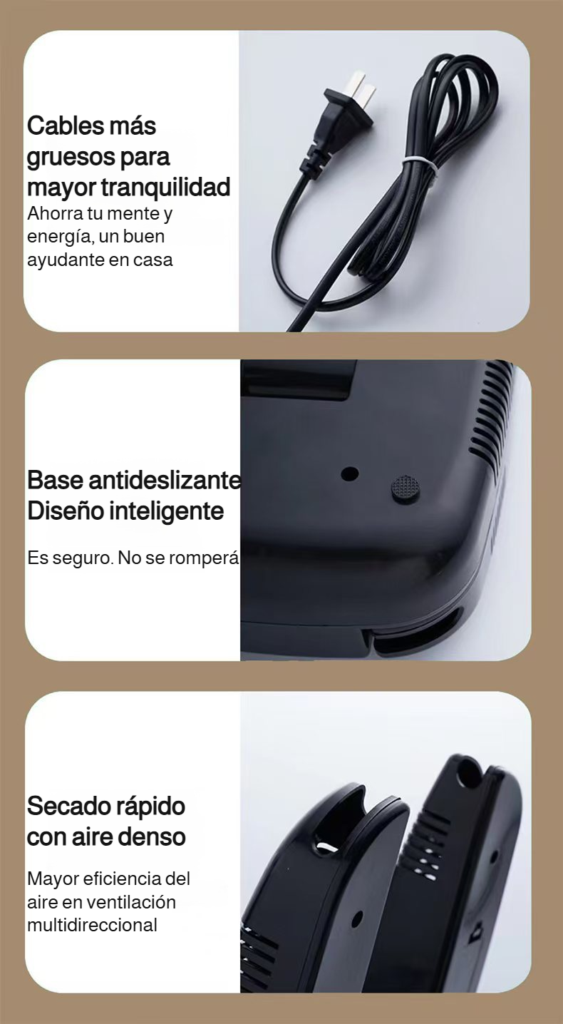 Secador de zapatos para deshumidificación y desodorización completa