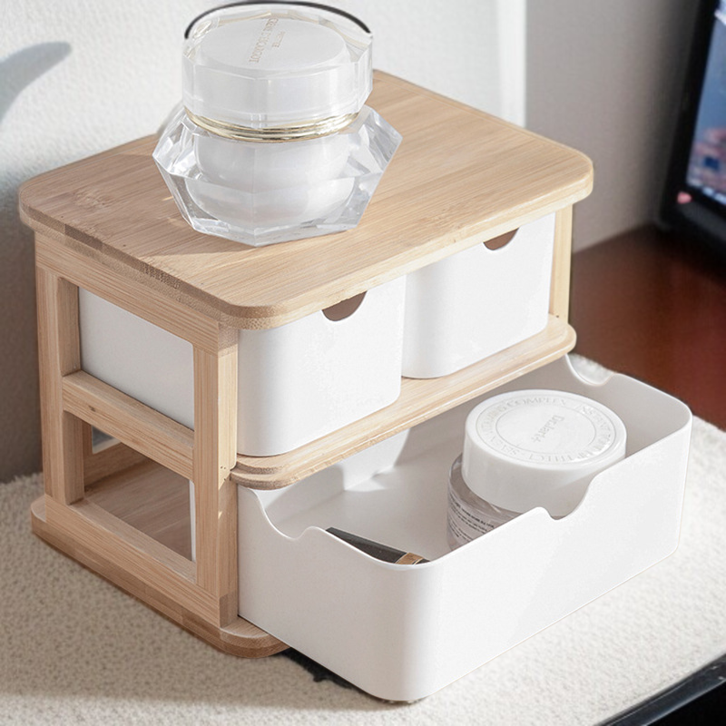 ナチュラル素材の竹木製収納ボックス詳細