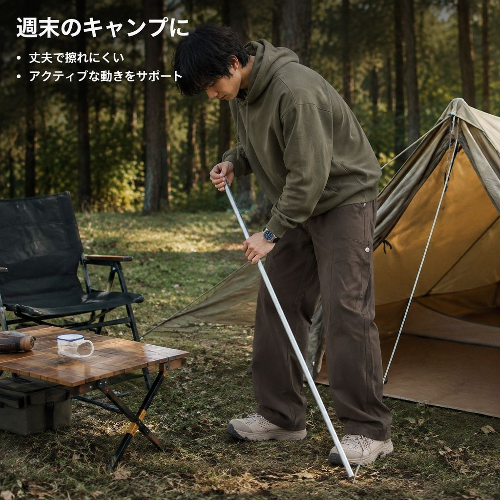 アメリカンスタイルのワークウェアカジュアルパンツ（メンズ）、春らしいストレートレッグのゆったりとしたフィット感、トレンディなワイドレッグのアウトドアハイキングパンツ。
