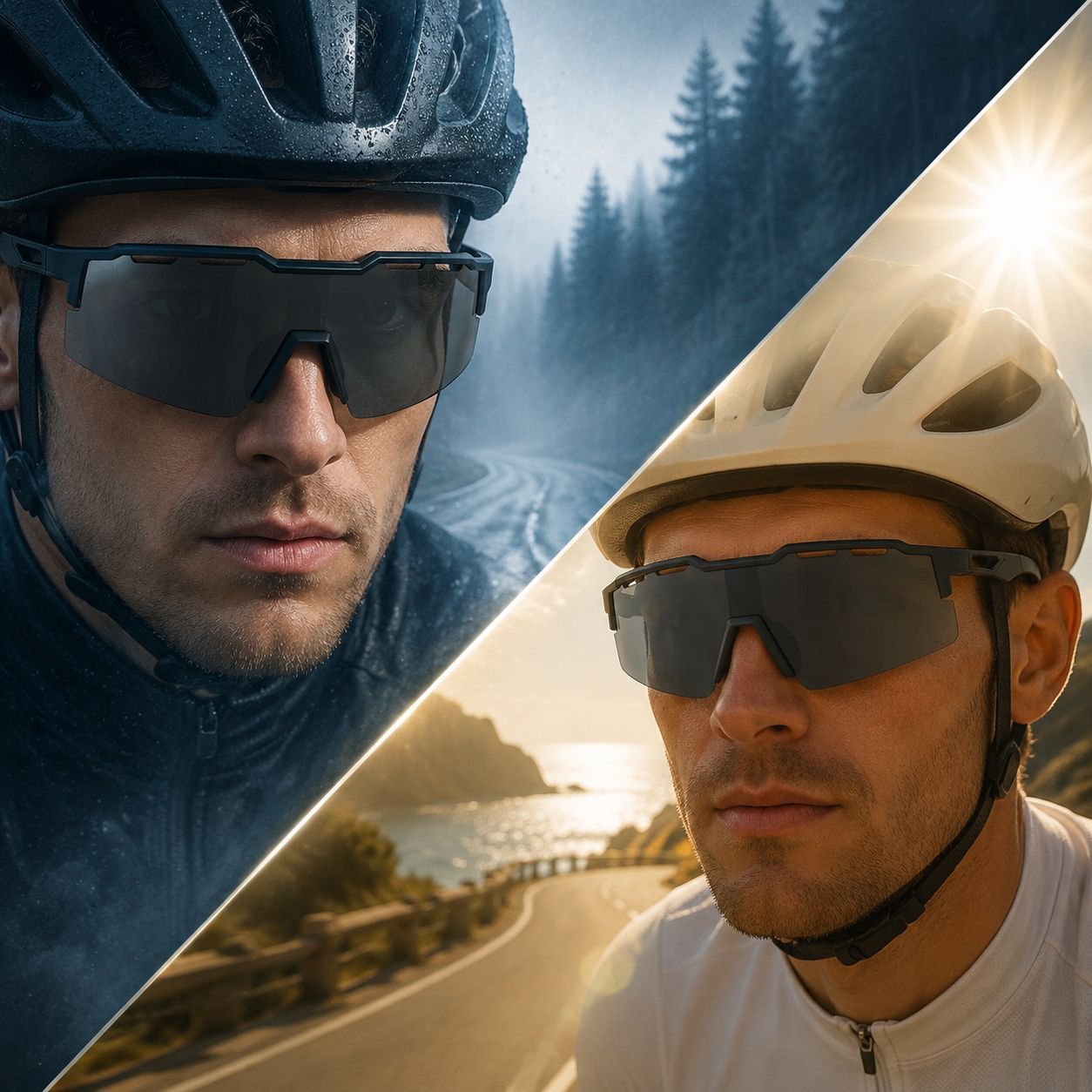Fahrradbrille mit optimalem Windschutz und UV-Schutz