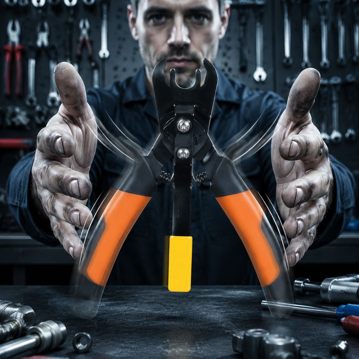 Ergonomic design air hose pliers for easy operation