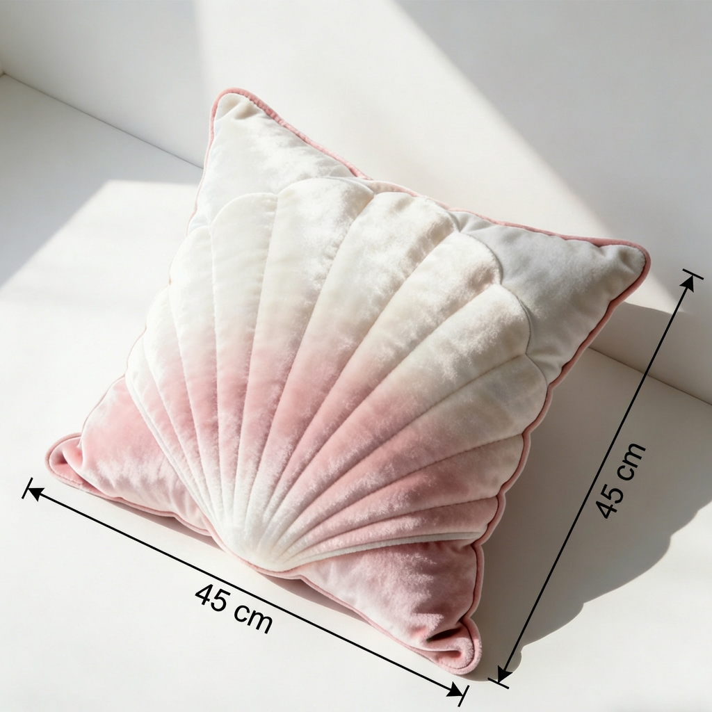 Βελούδινο μαξιλάρι κοχύλι για παιδικό δωμάτιο