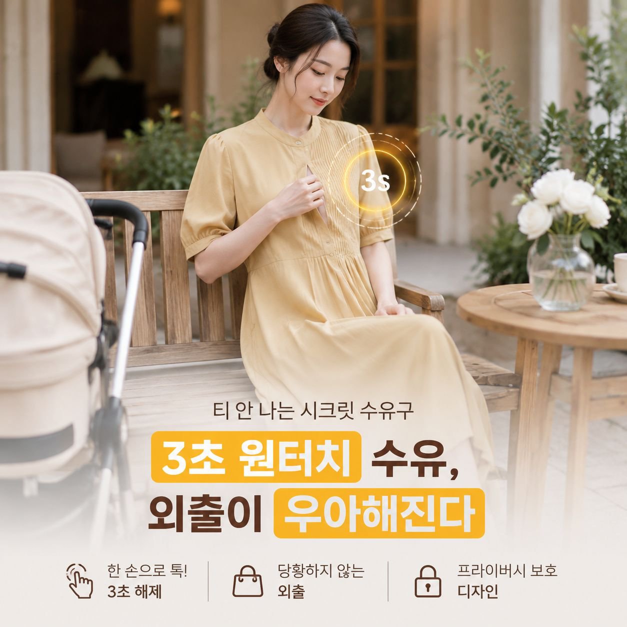 여름 나들이 얇은 임부 원피스