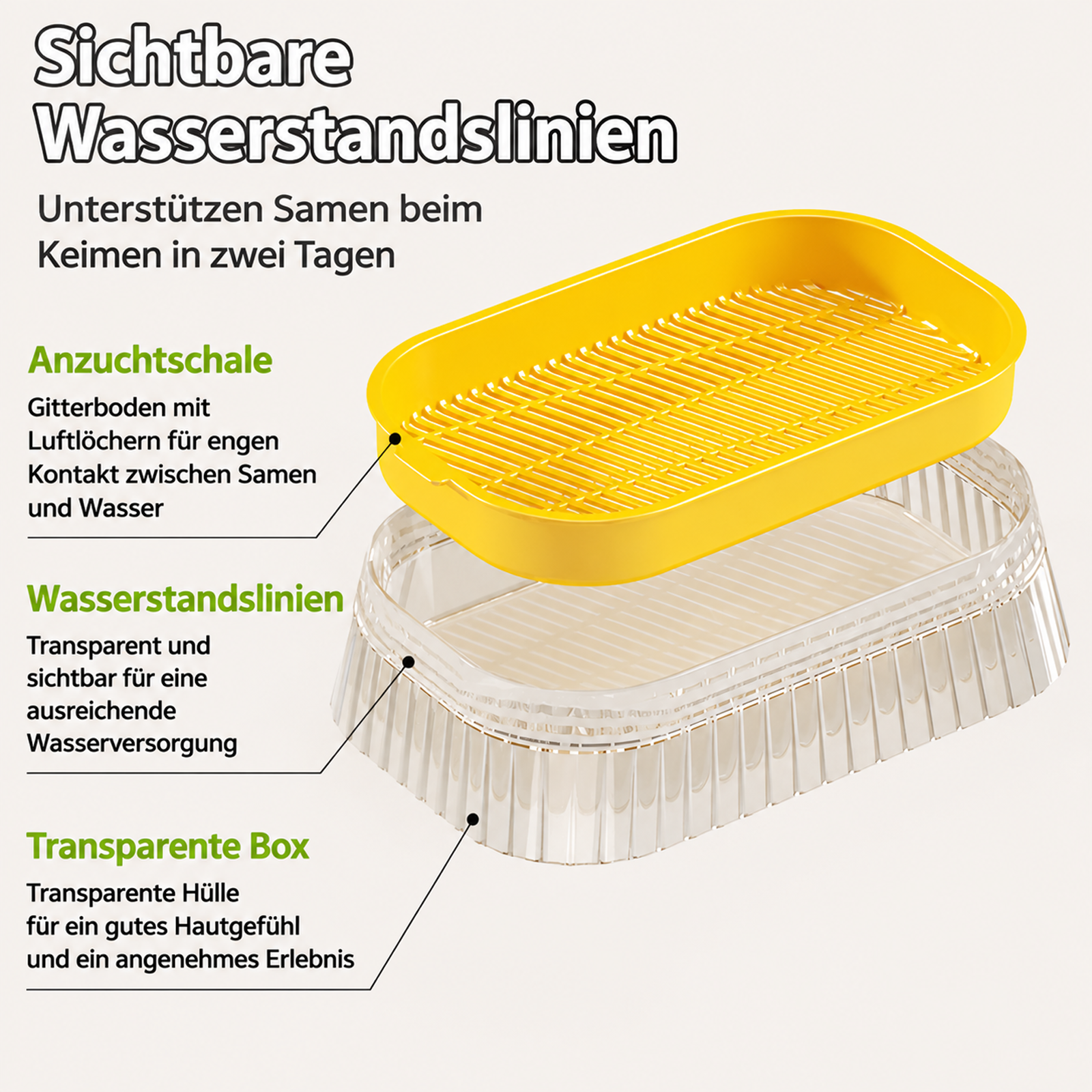 Hydroponische Anzuchtschale für Sprossen