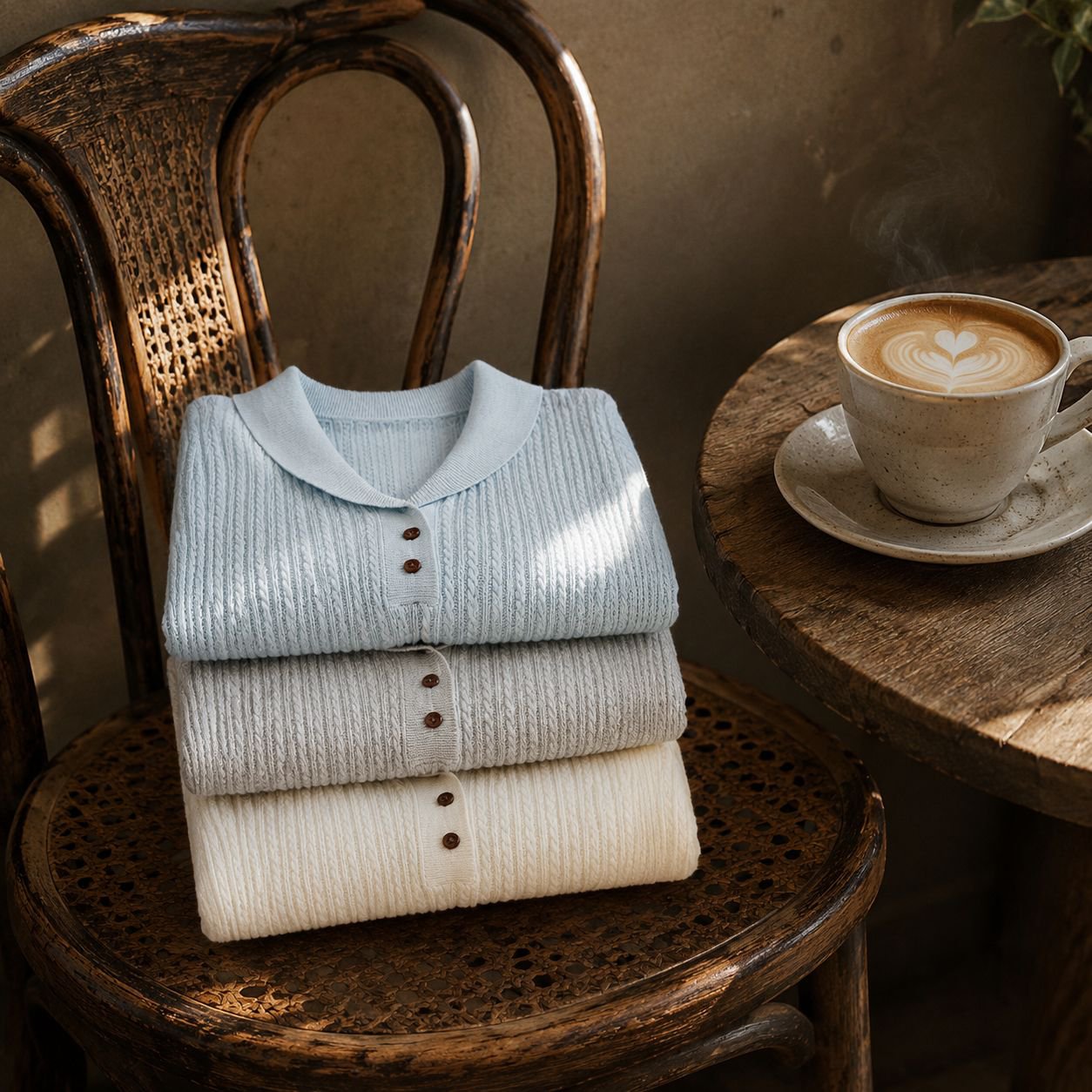 Detailansicht des feinen Strickmusters