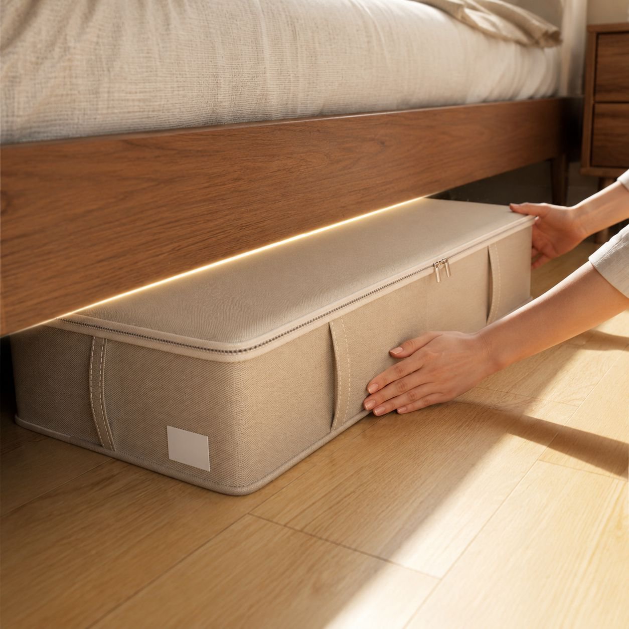 Spacious seasonal clothes storage box for home organization