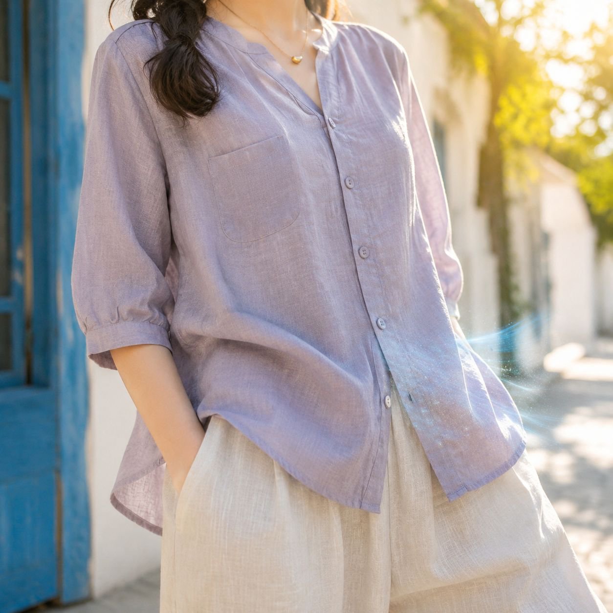 여름 데일리룩 여성 셔츠 스타일링