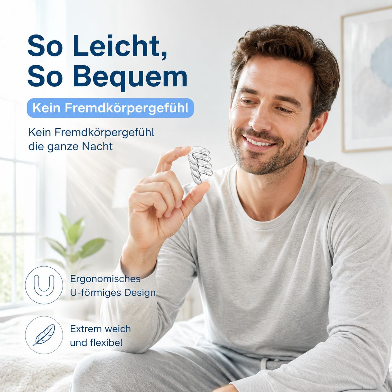 Lebensmittelechter Nachtschutz-Mundschutz gegen Zähneknirschen, Set