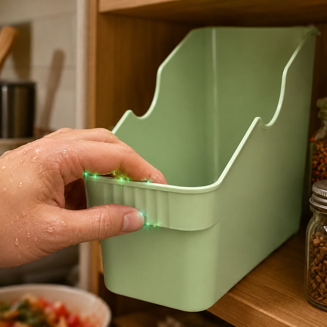 Plastic Kitchen Organizer for Bottles and Knives