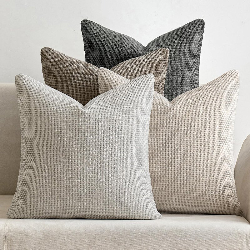 Cross-woven chenille cushion cover