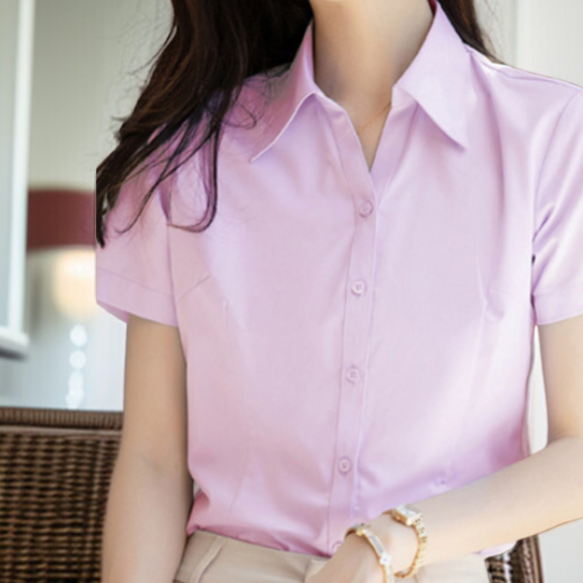 친환경 대나무 소재 여성 작업복 셔츠 디테일