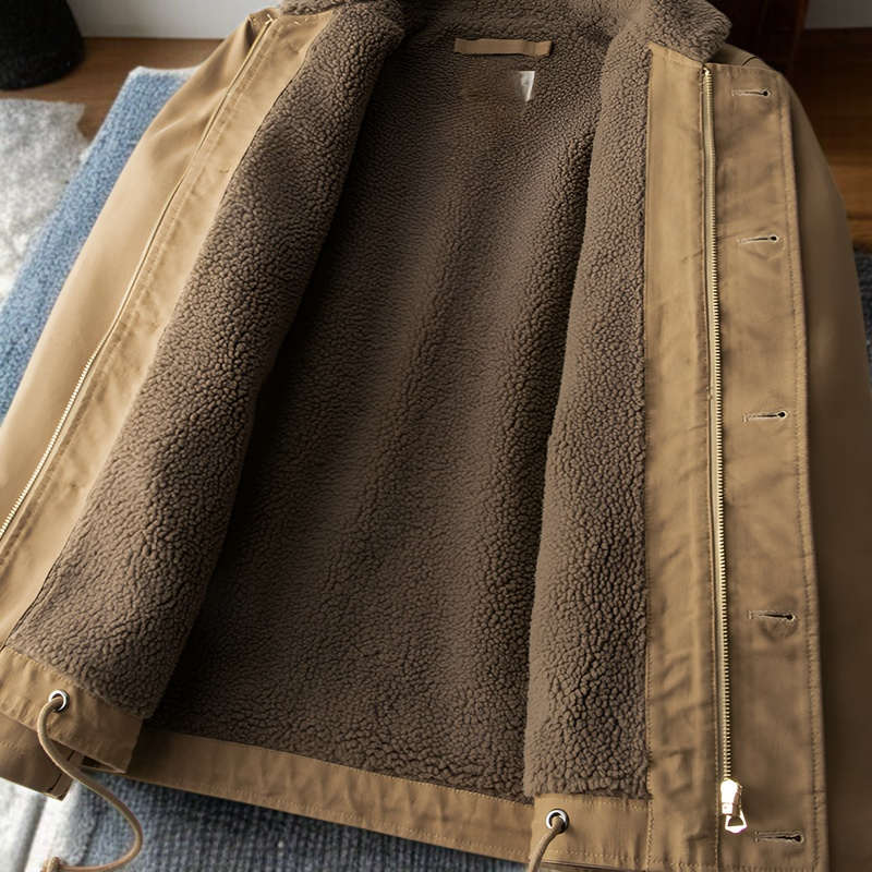 ラムウールコットンコートの素材感アップ