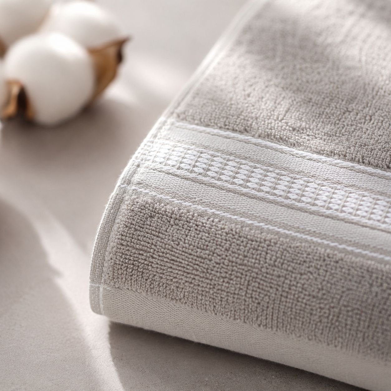 Durable and thick absorbent towel in white