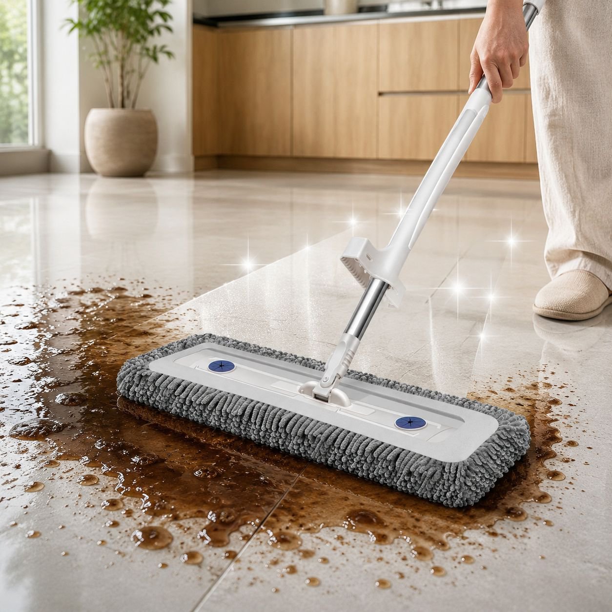 Household lazy mop chenille thickened flat mop a mop net handfree washing